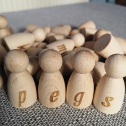 Individual letters pegs